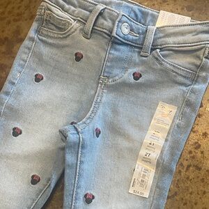 Disney + Jumping Beans Girls Minnie Light Blue Skinny Jegging Jeans NWT. 2T